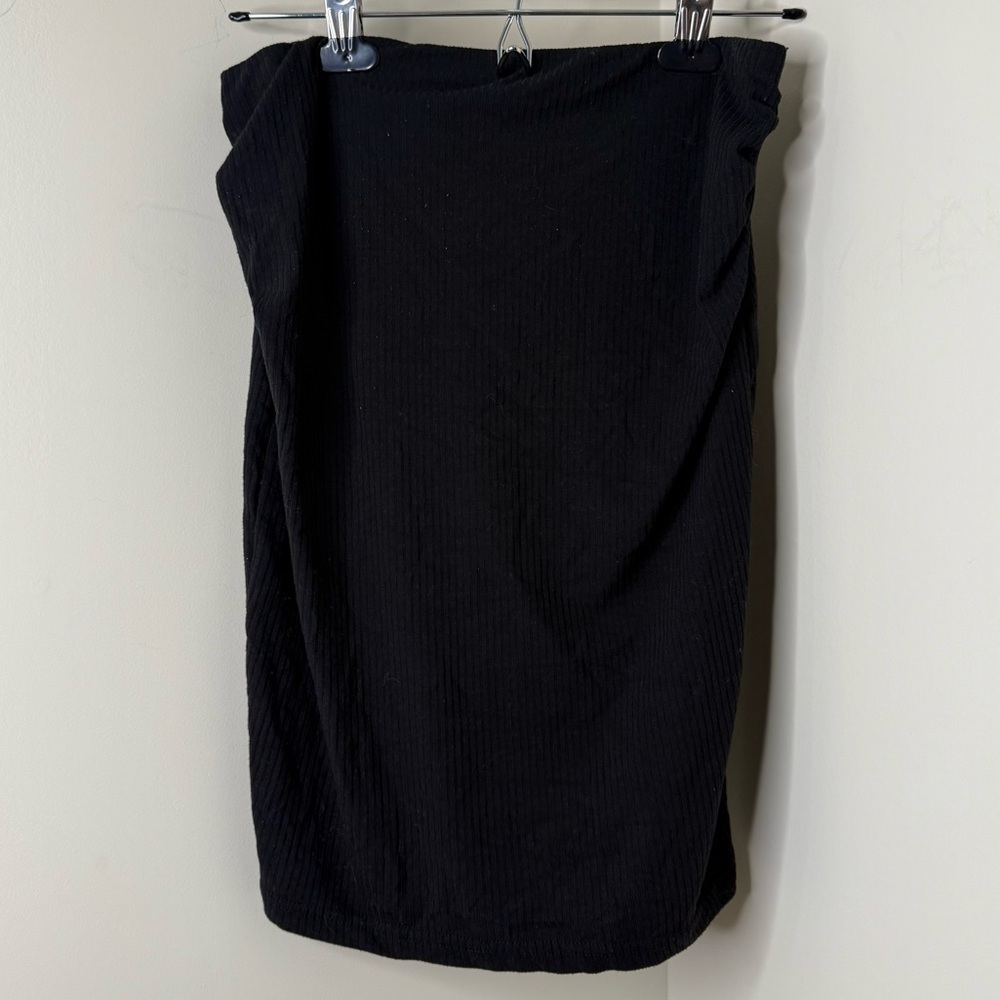 SHEIN Charcoal Ribbed Black Knit Pencil Skirt | Tube Top Xs